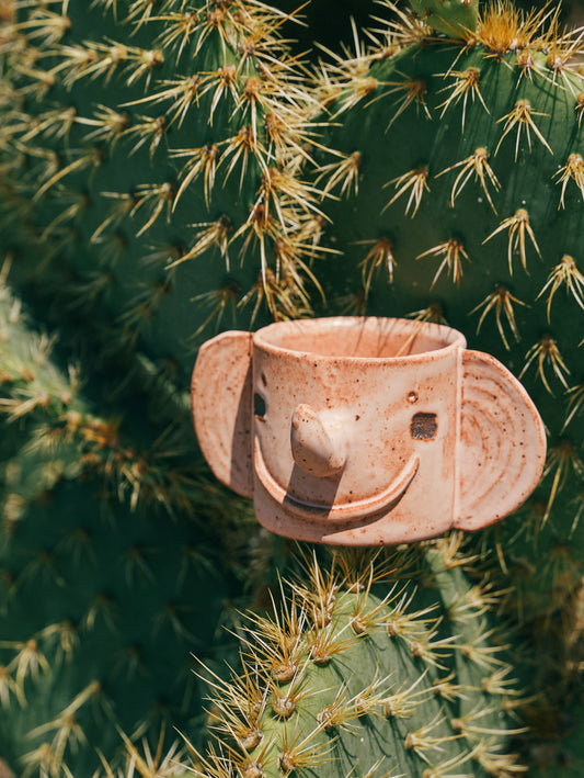Pink Big Ear Elephant Ceramic Mug